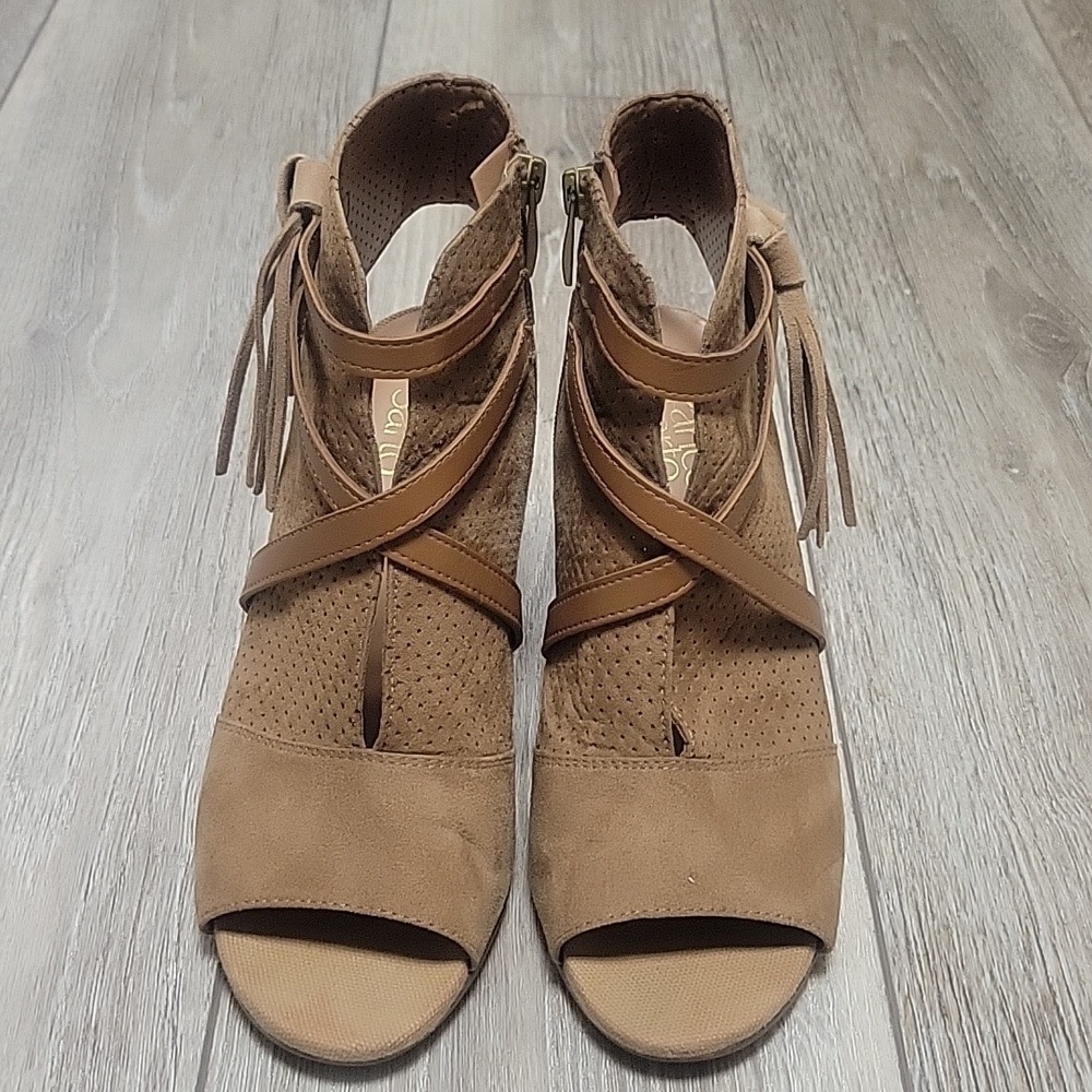 Franco Sarto Fina Tan Suede Booties Size 6 1/2 - Picture 5 of 9
